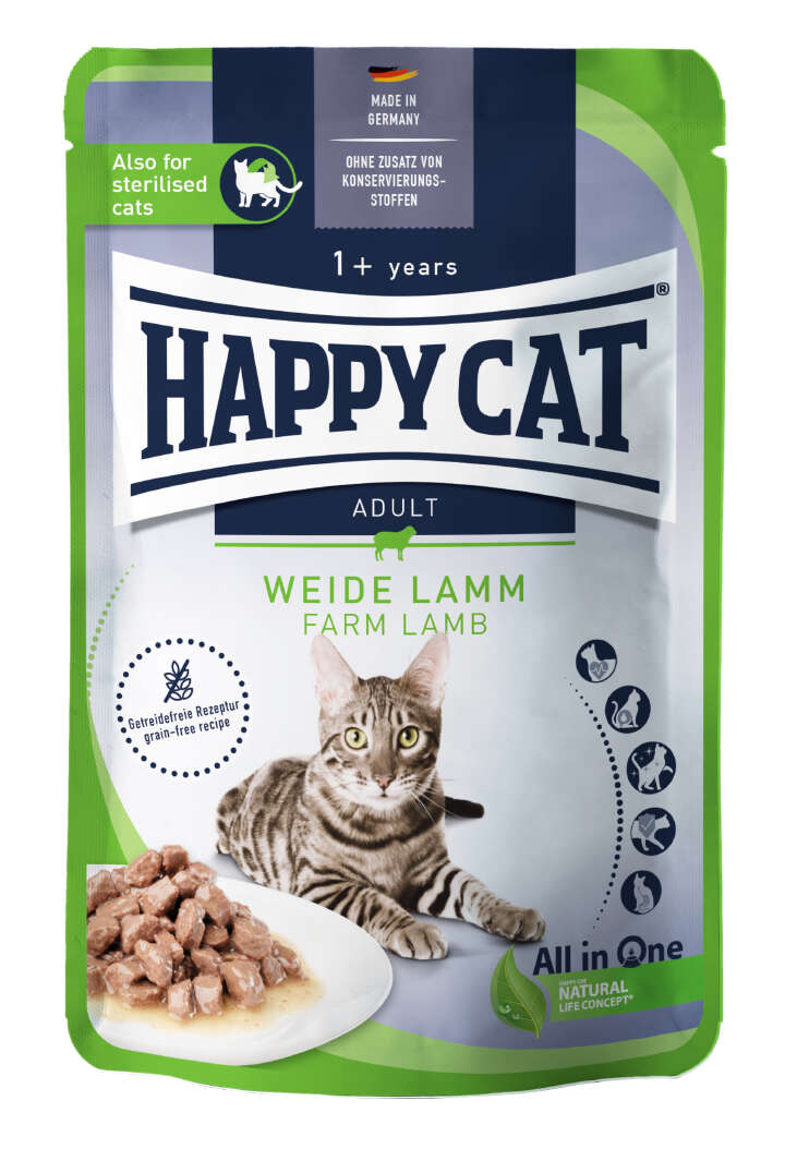 HAPPY CAT Katzen-Nassfutter Culinary Meat in Sauce Weide Lamm